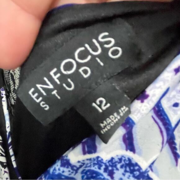 Enfocus Studio Women's Sleeveless Boho Floral Print Midi Dress Purple Size 12 - Picture 6 of 7